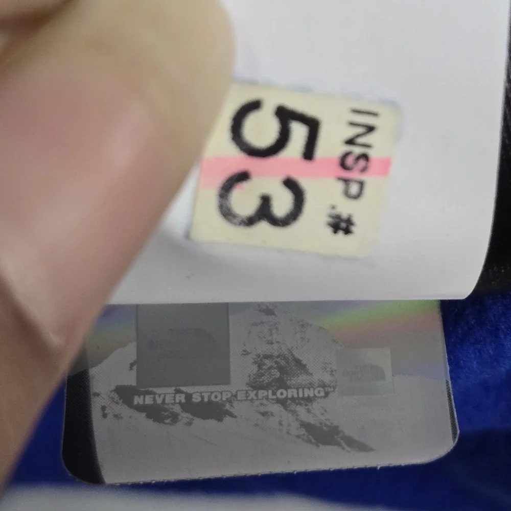 The North‎ Face Men Jacket L Blue Embroidered Colorblock Fleece Anchor Full Zip